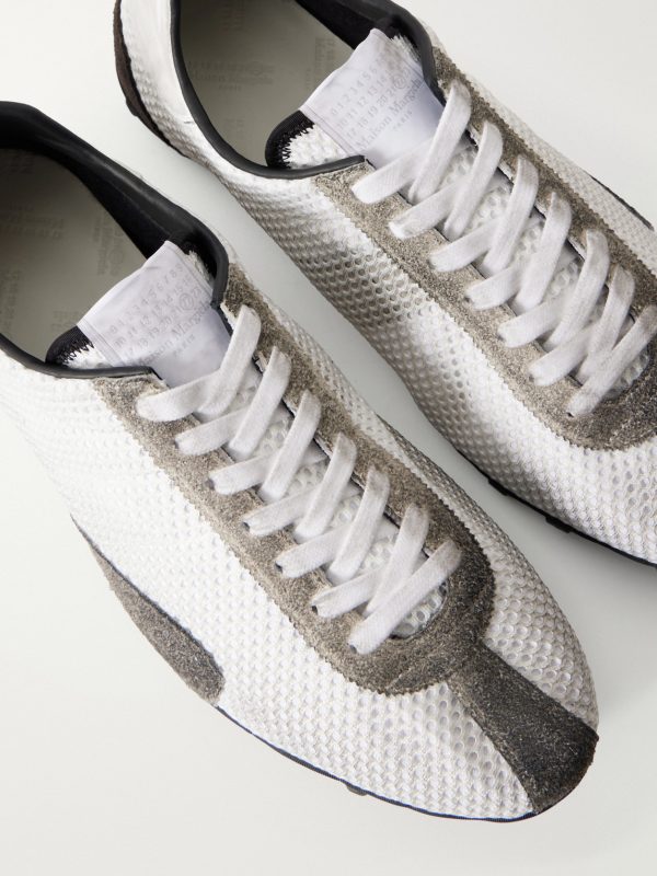 Sprinters Suede and Leather-Trimmed Mesh Sneakers - CU Sprinters Suede and Leather-Trimmed Mesh Sneakers - CU