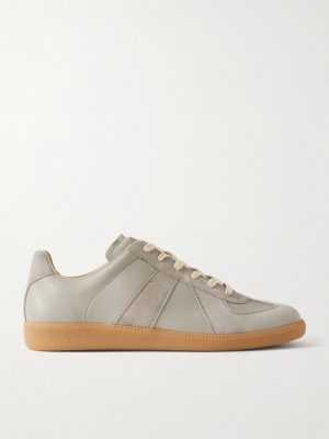 Replica Leather and Suede Sneakers