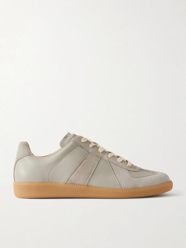 Replica Leather and Suede Sneakers