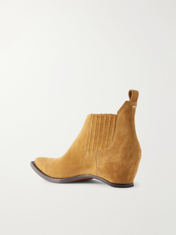 Heel-Less Suede Chelsea Boots - BK Heel-Less Suede Chelsea Boots - BK