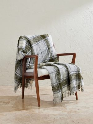 Fringed Checked Alpaca Wool-Blend Bouclé Throw Fringed Checked Alpaca Wool-Blend Bouclé Throw