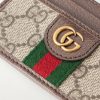 Ophidia Leather-Trimmed Monogrammed Coated-Canvas Cardholder - CU Ophidia Leather-Trimmed Monogrammed Coated-Canvas Cardholder - CU