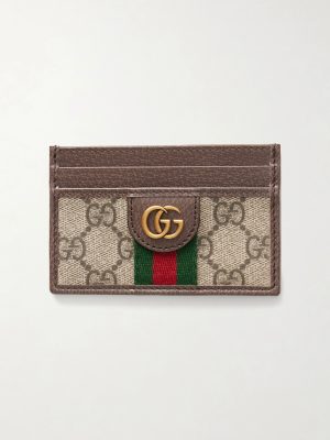 Ophidia Leather-Trimmed Monogrammed Coated-Canvas Cardholder Ophidia Leather-Trimmed Monogrammed Coated-Canvas Cardholder