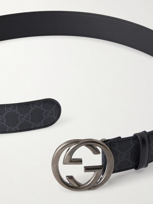 4cm Monogrammed Leather Belt - E1