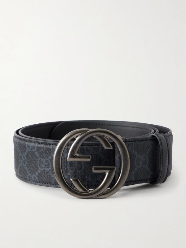 4cm Monogrammed Leather Belt