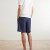 Straight-Leg Pleated Linen Shorts - BK Straight-Leg Pleated Linen Shorts - BK