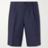 Straight-Leg Pleated Linen Shorts Straight-Leg Pleated Linen Shorts