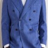 Double-Breasted Linen and Wool-Blend Suit Jacket - CU Double-Breasted Linen and Wool-Blend Suit Jacket - CU
