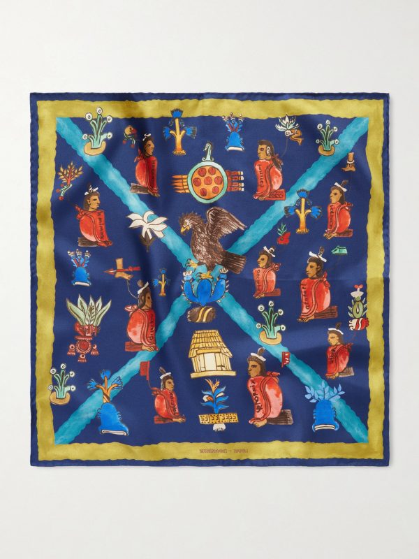 Printed Silk-Twill Pocket Square - FR Printed Silk-Twill Pocket Square - FR