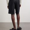 Straight-Leg Pleated Linen Shorts - BK Straight-Leg Pleated Linen Shorts - BK