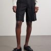 Straight-Leg Pleated Linen Shorts - FR Straight-Leg Pleated Linen Shorts - FR
