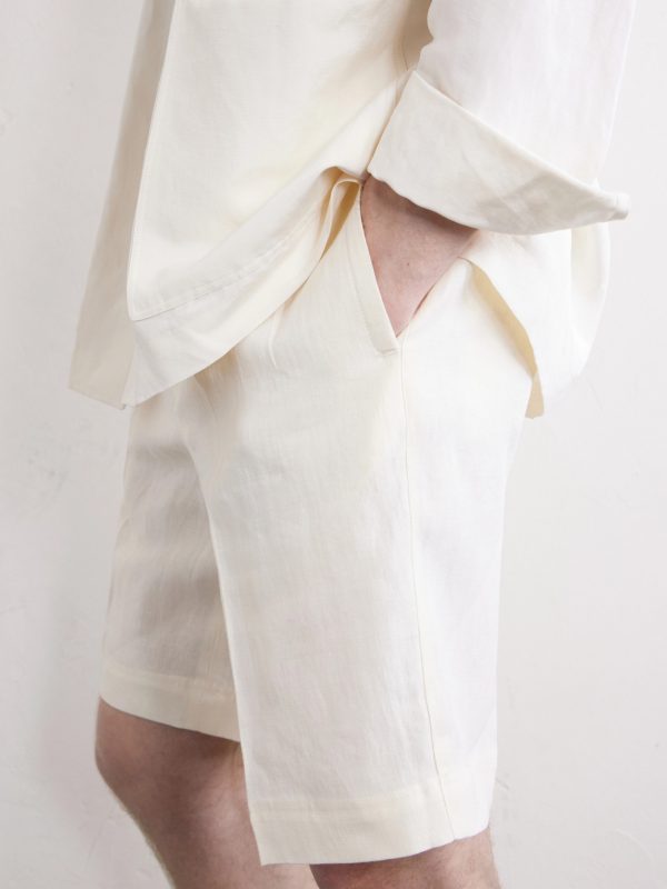 Straight-Leg Pleated Cotton Shorts - CU Straight-Leg Pleated Cotton Shorts - CU