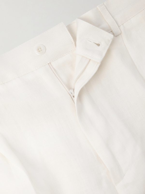Straight-Leg Pleated Cotton Shorts - E1 Straight-Leg Pleated Cotton Shorts - E1