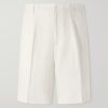 Straight-Leg Pleated Cotton Shorts Straight-Leg Pleated Cotton Shorts
