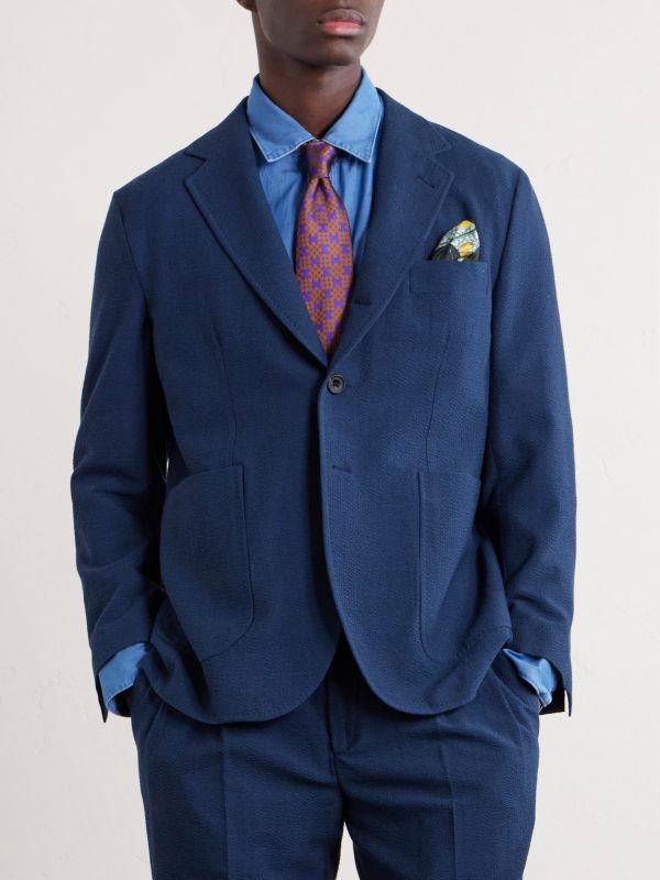Wool-Blend Single-Breasted Jacket - FR Wool-Blend Single-Breasted Jacket - FR