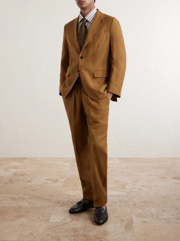 Manny Straight-Leg Pleated Linen Trousers - OU2 Manny Straight-Leg Pleated Linen Trousers - OU2