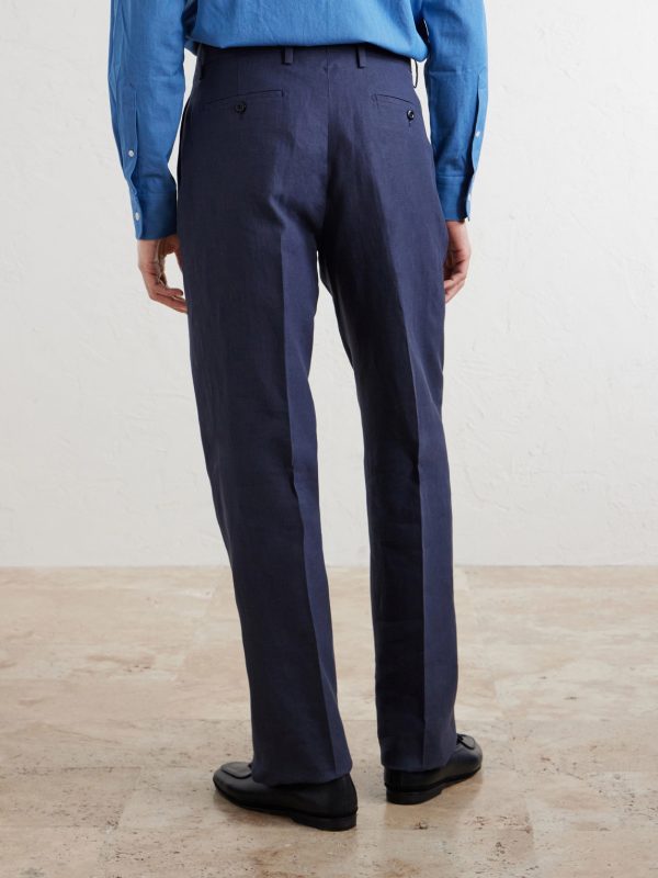 Ciro Straight-Leg Linen Suit Trousers - BK Ciro Straight-Leg Linen Suit Trousers - BK