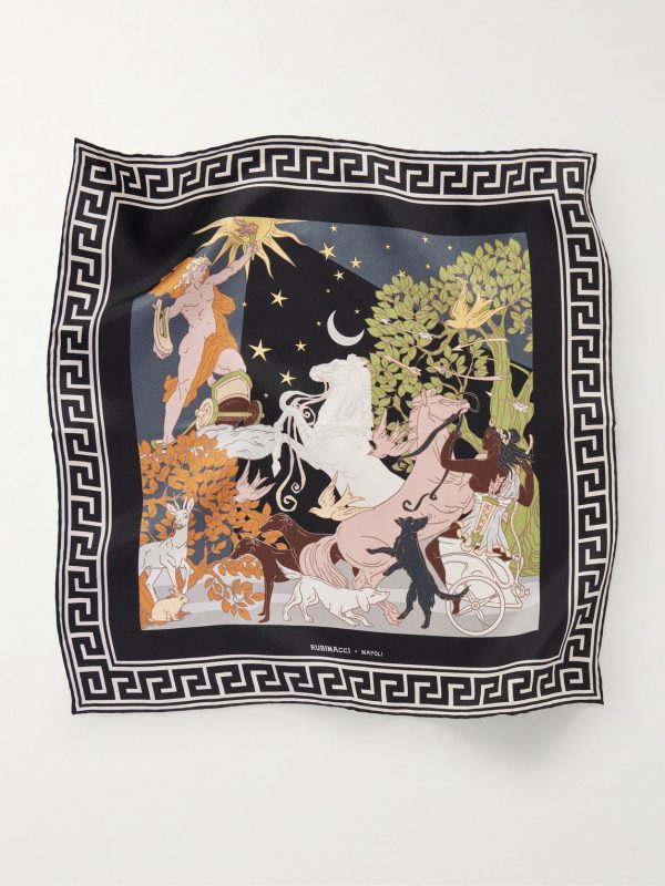 Apollo and Artemis Printed Silk-Satin Scarf - FR Apollo and Artemis Printed Silk-Satin Scarf - FR