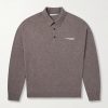 Oversized Logo-Embroidered Wool and Yak-Blend Polo Sweater