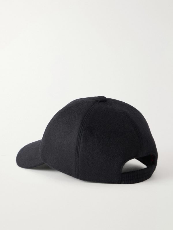 Logo-Embroidered Cashmere Cap - BK