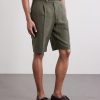 Straight-Leg Pleated Linen Shorts - FR Straight-Leg Pleated Linen Shorts - FR