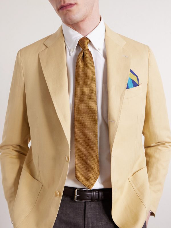 7cm Silk-Jacquard Tie - OU