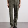 Straight-Leg Pleated Linen Suit Trousers - FR Straight-Leg Pleated Linen Suit Trousers - FR