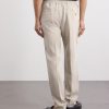 Straight-Leg Pleated Linen Suit Trousers - BK Straight-Leg Pleated Linen Suit Trousers - BK