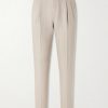 Straight-Leg Pleated Linen Suit Trousers Straight-Leg Pleated Linen Suit Trousers