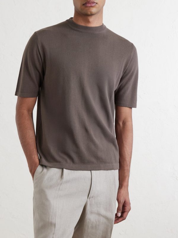Knitted Cotton T-Shirt - FR Knitted Cotton T-Shirt - FR