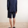 Linen Single-Breasted Blazer - BK Linen Single-Breasted Blazer - BK