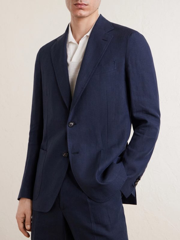 Linen Single-Breasted Blazer - FR Linen Single-Breasted Blazer - FR