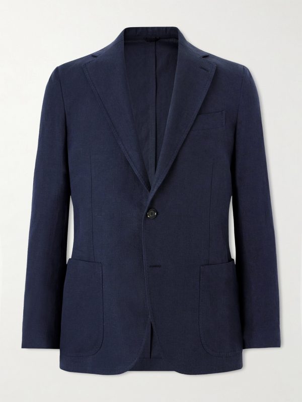 Linen Single-Breasted Blazer Linen Single-Breasted Blazer