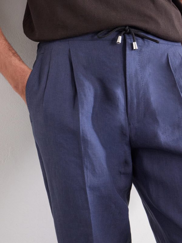 Straight-Leg Pleated Linen Suit Trousers - CU Straight-Leg Pleated Linen Suit Trousers - CU