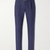 Straight-Leg Pleated Linen Suit Trousers Straight-Leg Pleated Linen Suit Trousers