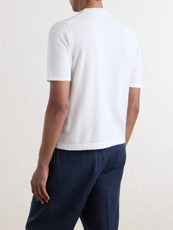 Knitted Cotton T-Shirt - BK Knitted Cotton T-Shirt - BK