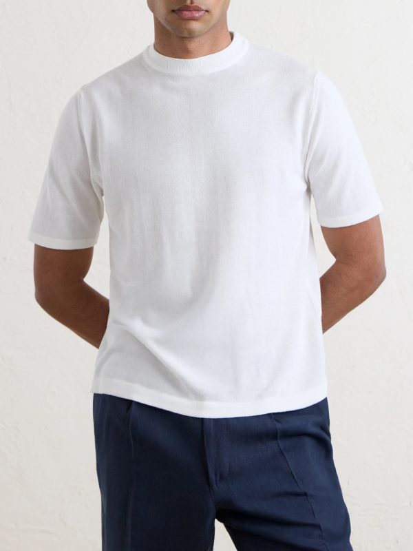 Knitted Cotton T-Shirt - FR Knitted Cotton T-Shirt - FR