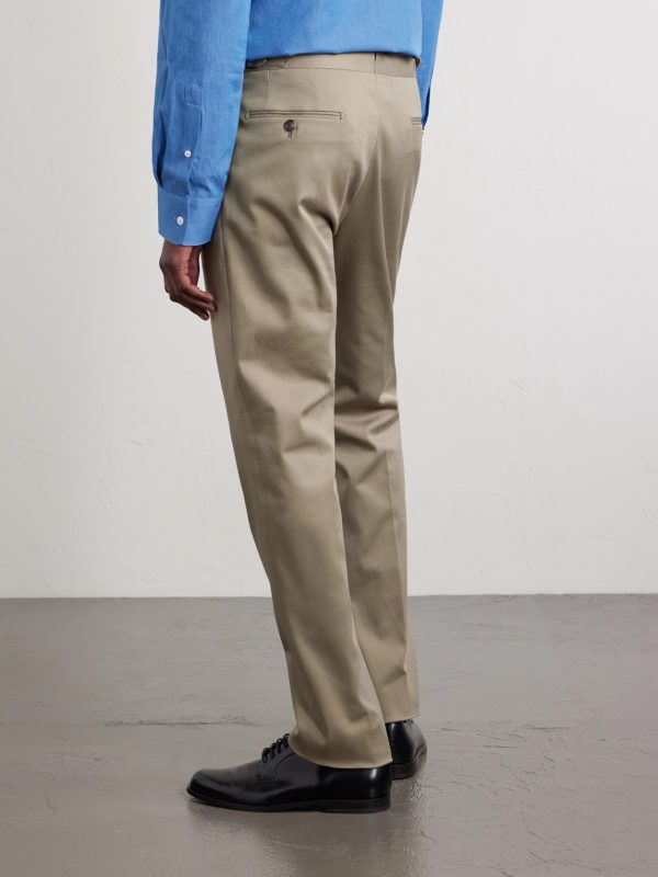 Straight-Leg Cotton-Blend Twill Trousers - BK