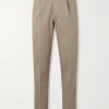 Straight-Leg Cotton-Blend Twill Trousers