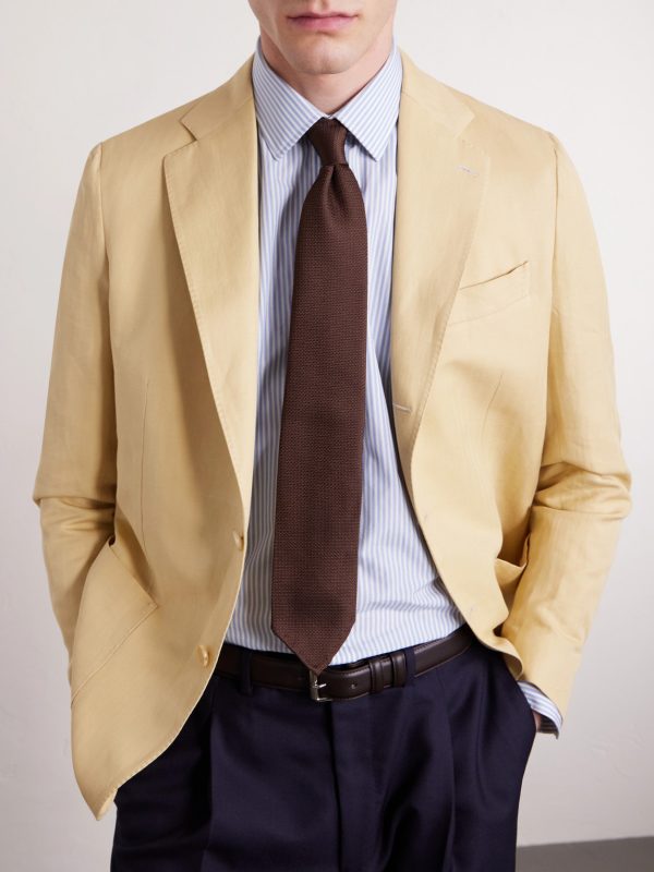 Houndstooth Silk-Jacquard Tie - OU