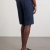 Straight-Leg Linen Shorts - BK Straight-Leg Linen Shorts - BK