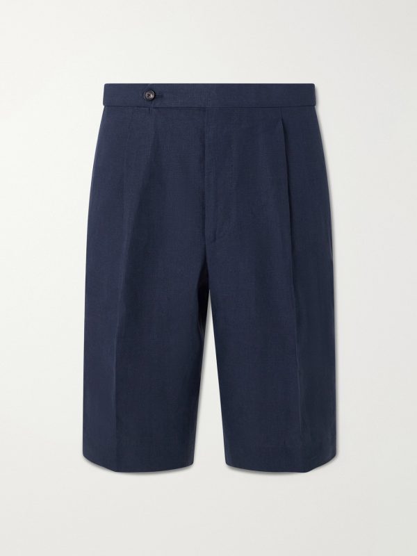 Straight-Leg Linen Shorts Straight-Leg Linen Shorts