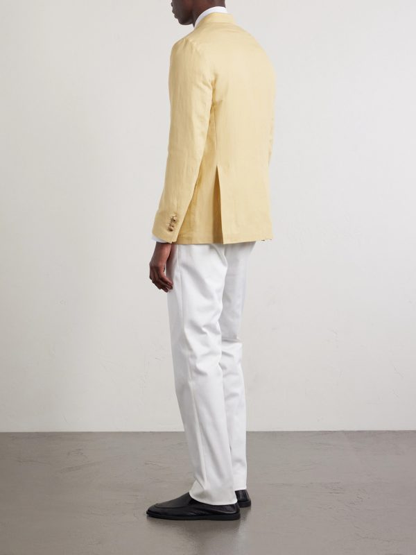 Straight-Leg Cotton-Blend Twill Trousers - BK Straight-Leg Cotton-Blend Twill Trousers - BK