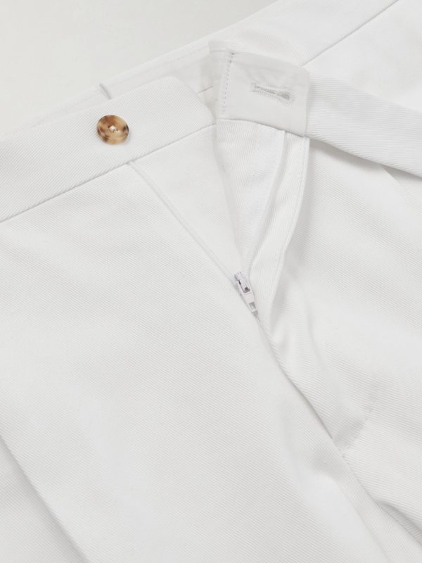 Straight-Leg Cotton-Blend Twill Trousers - E1 Straight-Leg Cotton-Blend Twill Trousers - E1