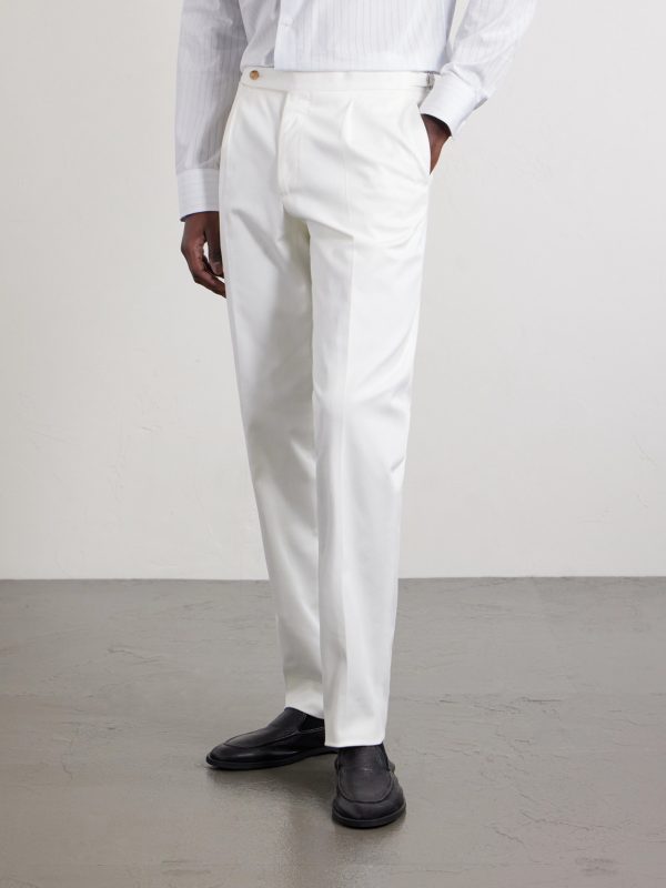 Straight-Leg Cotton-Blend Twill Trousers - FR Straight-Leg Cotton-Blend Twill Trousers - FR