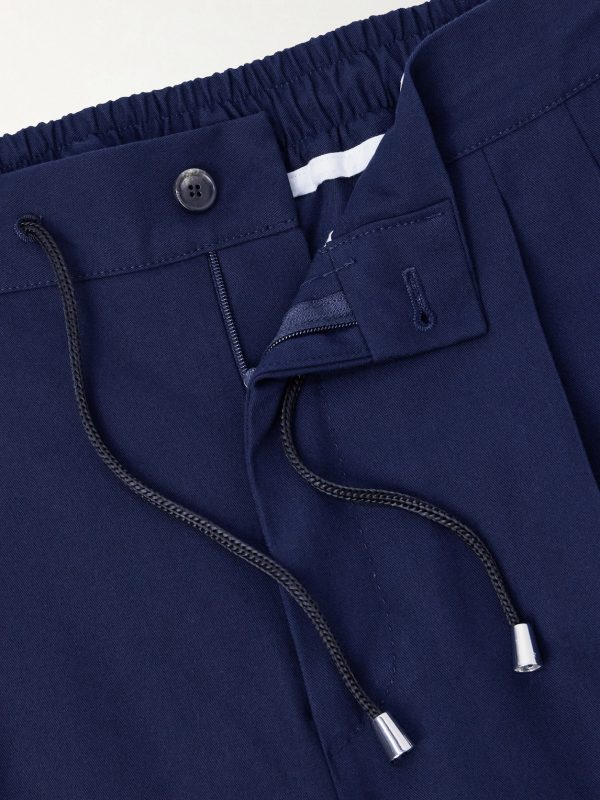 Straight-Leg Pleated Cotton-Twill Trousers - E1 Straight-Leg Pleated Cotton-Twill Trousers - E1
