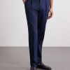 Straight-Leg Pleated Cotton-Twill Trousers - FR Straight-Leg Pleated Cotton-Twill Trousers - FR