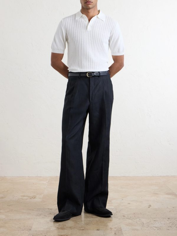 Ribbed Cotton Polo Shirt - OU Ribbed Cotton Polo Shirt - OU