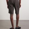 Straight-Leg Linen Shorts - BK Straight-Leg Linen Shorts - BK