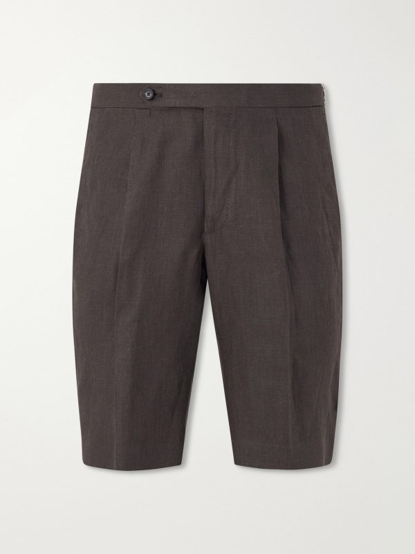 Straight-Leg Linen Shorts Straight-Leg Linen Shorts